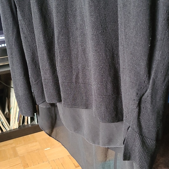 Sheer top w/ attached sweater - Picture 3 of 6